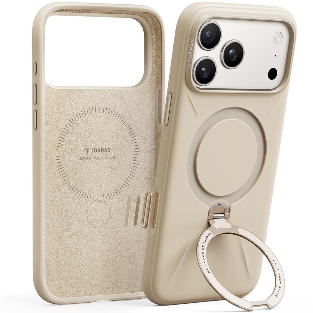 NWT TORRAS Ostand‎ Q3 iPhone 17 Pro Max Case MagSafe 360 Spin Kickstand Beige
